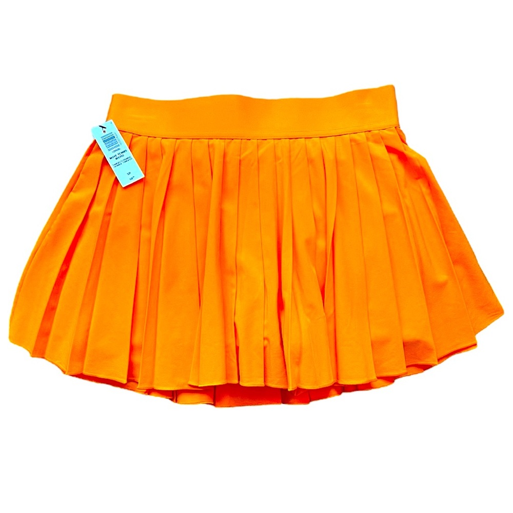 NWT Aritzia TNA TNAMOVE Tangelo Orange Tennis Pro Pleated Micro Skirt Skort